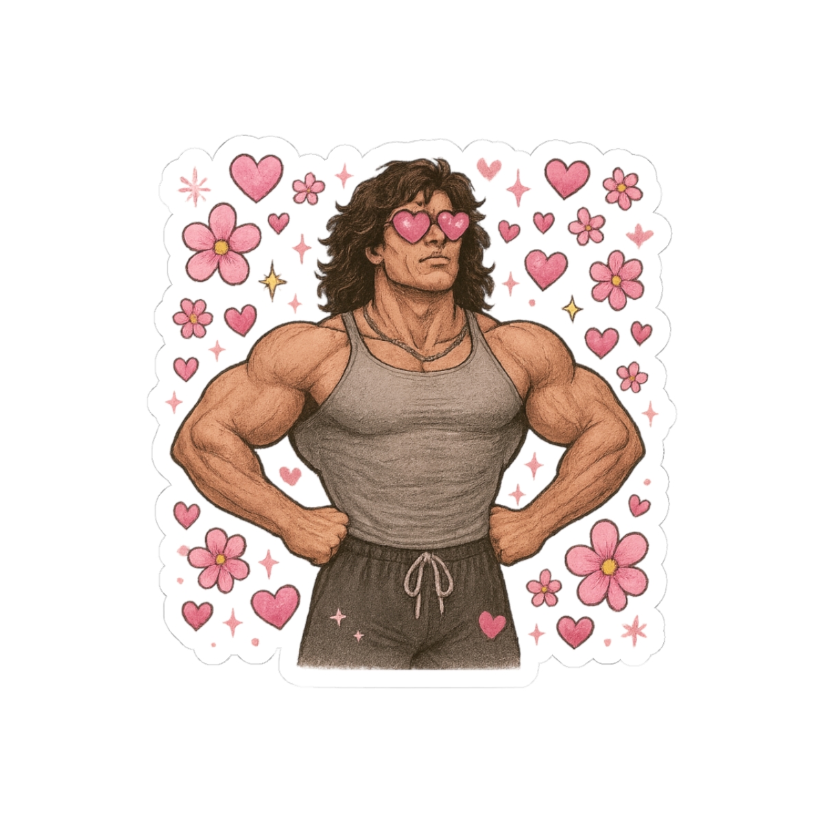 Sam Sulek Hearts Bold Fitness Sticker Decal